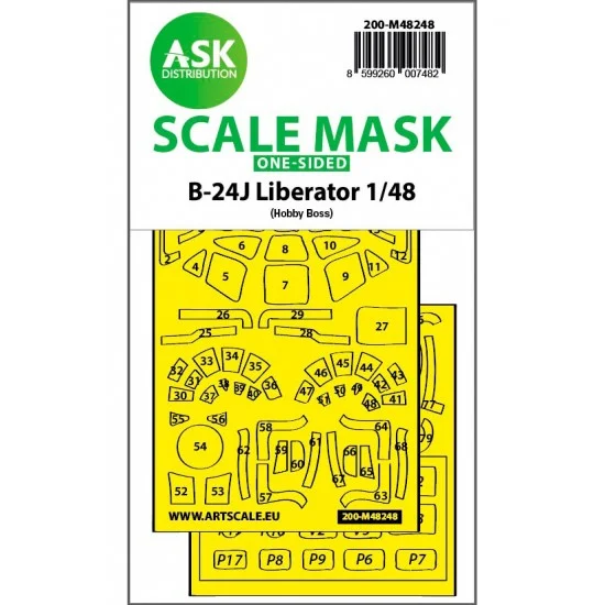 Art Scale Kit M48248 1/48 B-24J Liberator One-sided Express Fit Mask for Hobby Boss kits