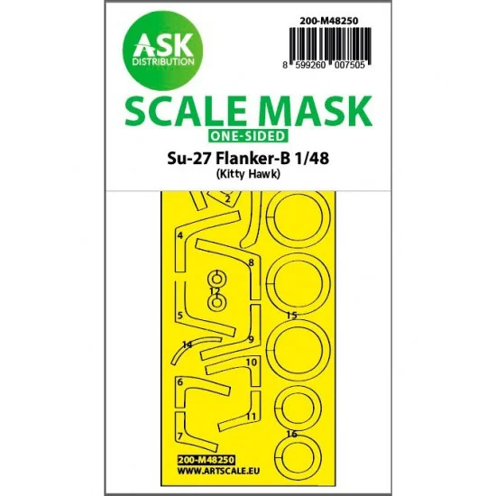 Art Scale Kit M48250 1/48 Su-27 Flanker-B One-sided Express Fit Mask for Kitty Hawk kits