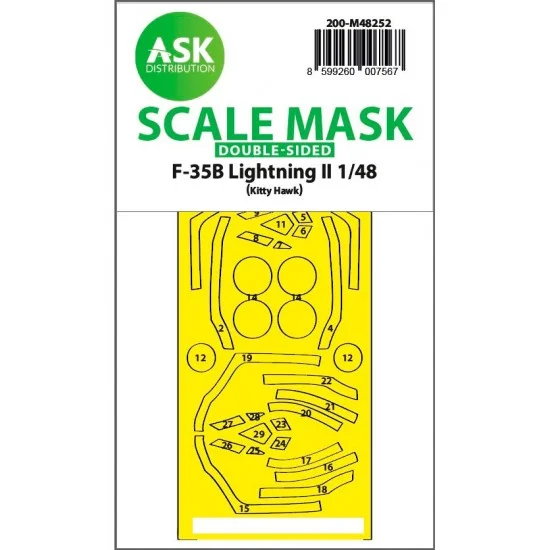 Art Scale Kit M48252 1/48 F-35B Lightning II Double-sided Express Fit Mask for Kitty Hawk kits
