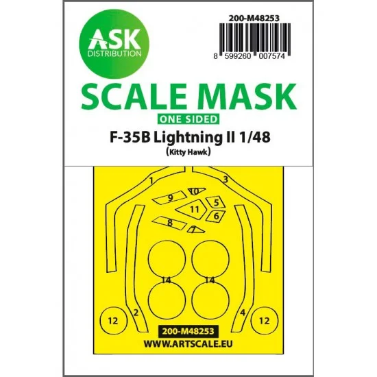 Art Scale Kit M48253 1/48 F-35B Lightning II One-sided Express Fit Mask for Kitty Hawk kits