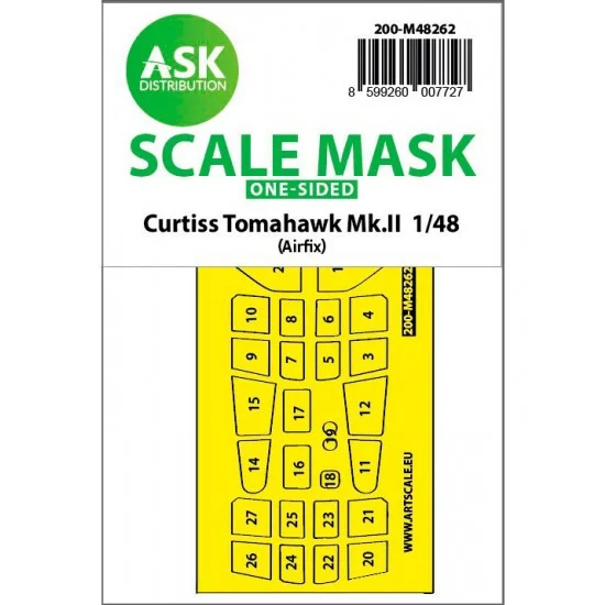 Art Scale Kit M48262 1/48 Curtiss Tomahawk Mk.II One-sided Mask for Airfix kits