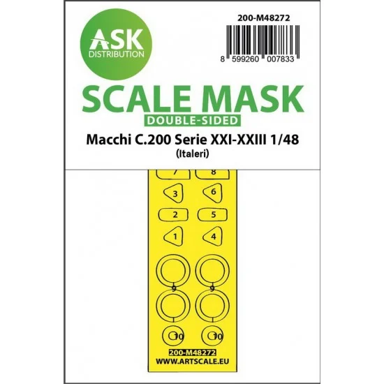 Art Scale Kit M48272 1/48 Macchi C.200 Serie XXI-XXIII Double-sided Mask for Italeri kits