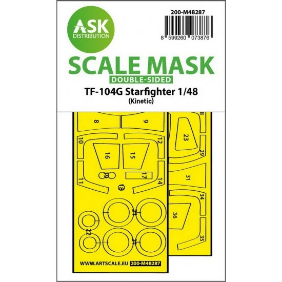 Art Scale Kit M48287 1/48 TF-104G Starfighter Double-sided Express-fit Mask for Kinetic