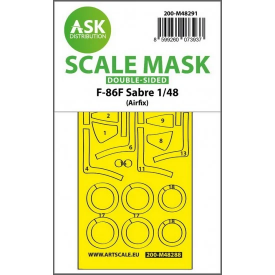Art Scale Kit M48291 1/48 F-86F Sabre Double-sided Express-fit Mask for Airfix