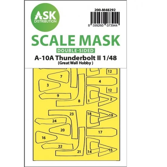 Art Scale Kit M48292 1/48 A-10A Thunderbolt II Double-sided Express-fit Mask for GWH