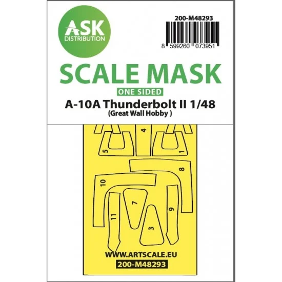 Art Scale Kit M48293 1/48 A-10A Thunderbolt II One-sided Express-fit Mask for GWH