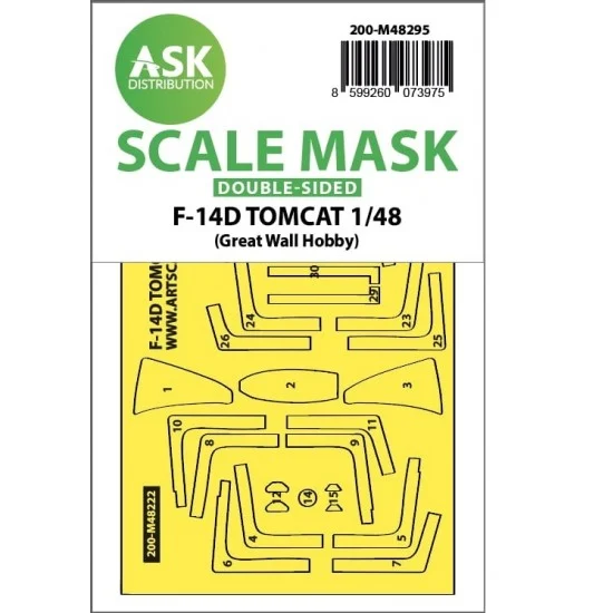 Art Scale Kit M48295 1/48 F-14D Tomcat Double-sided Express-fit Mask for GWH