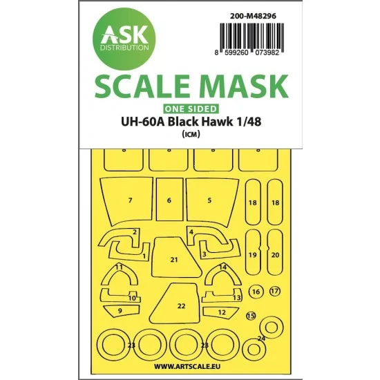 Art Scale Kit M48296 1/48 UH-60A Black Hawk One-sided Express-fit Mask for ICM