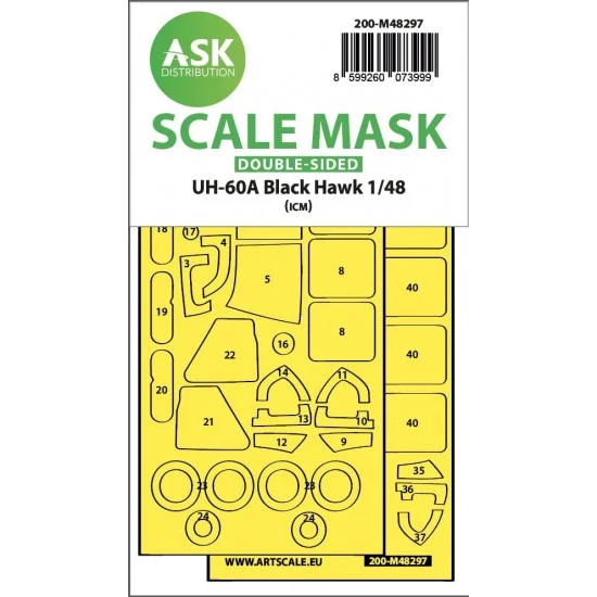 Art Scale Kit M48297 1/48 UH-60A Black Hawk Double-sided Express-fit Mask for ICM