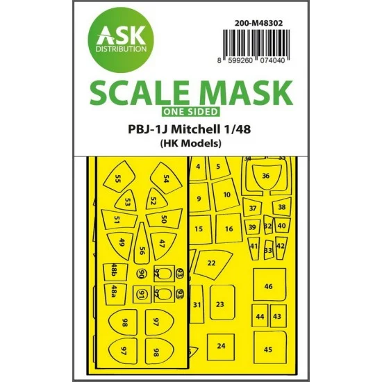 Art Scale Kit M48302 1/48 PBJ-1J Mitchell One-Sided Express Fit Mask for Hk Models