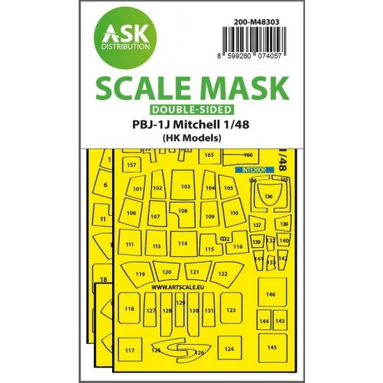 Art Scale Kit M48303 1/48 PBJ-1J Mitchell Double-Sided Express Fit Mask for Hk Models