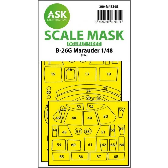 Art Scale Kit M48305 1/48 B-26G Marauder Double-Sided Express Fit Mask for ICM kit