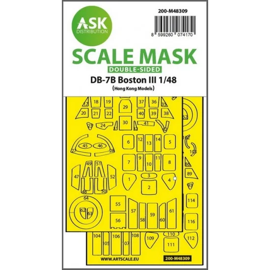 Art Scale Kit M48309 1/48 Db-7B Boston Iii Double-Sided Express Fit Mask for HK Models