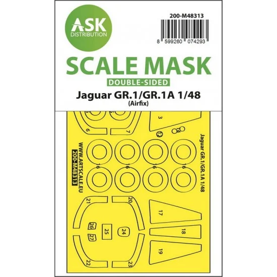 Art Scale Kit M48313 1/48 Jaguar Gr.1/Gr.1A Double-Sided Express Fit Mask for Airfix kit