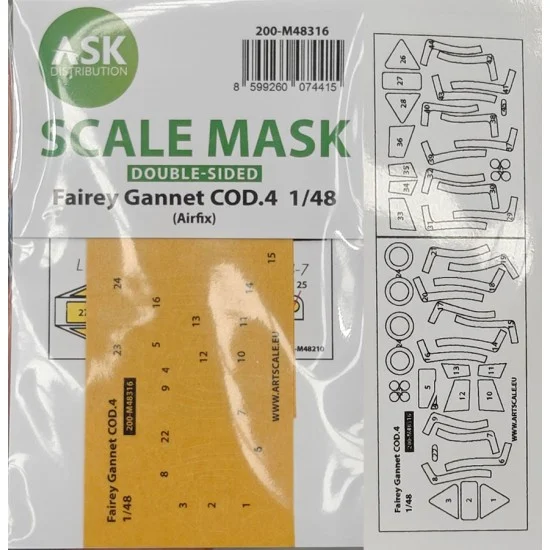 Art Scale Kit M48316 1/48 Fairey Gannet COD.4 Double-sided Self-adhesive Express Mask for Airfix kits