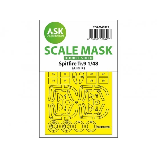 Art Scale Kit M48322 1/48 Spitfire Tr.9 Double-sided Express Fit Mask for Airfix kits