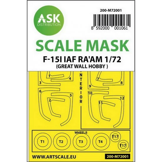 Art Scale Kit M72001 1/72 F-15I IAF RA'AM Double-sided Paint Masking for Great Wall Hobby
