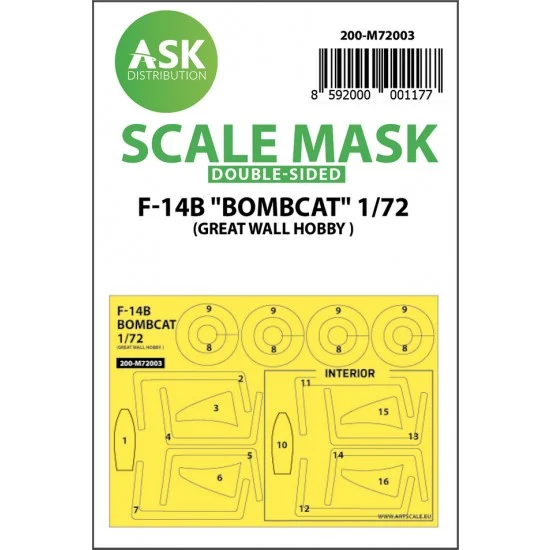 Art Scale Kit M72003 1/72 F-14B Bombcat Double-sided Paint Masking for Great Wall Hobby
