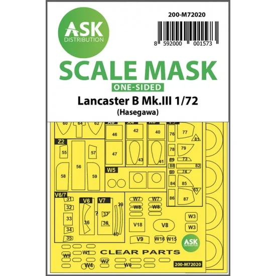 Art Scale Kit M72020 1/72 Lancaster B Mk.III One-sided Paint Masking for Hasegawa