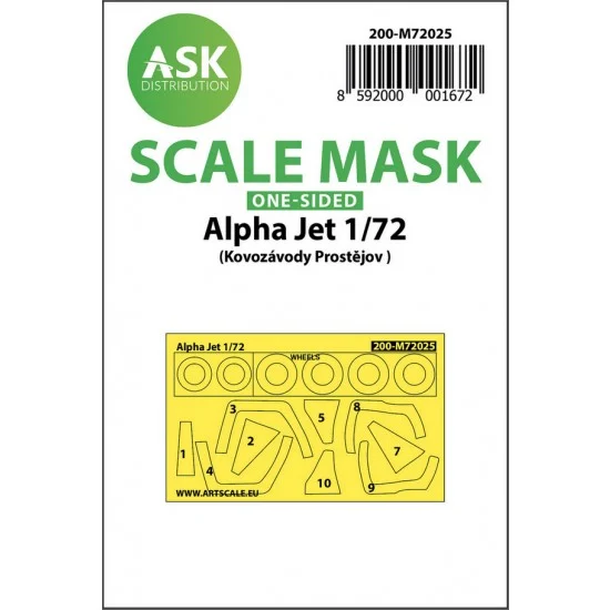 Art Scale Kit M72025 1/72 Alpha Jet One-sided Paint Masking for KPM Prostejov