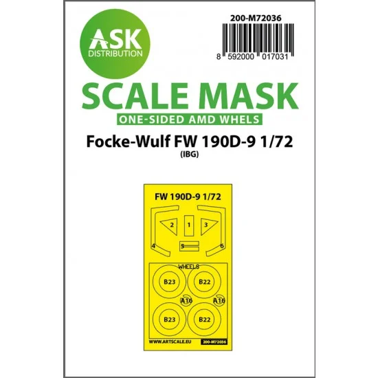 Art Scale Kit M72036 1/72 Focke-Wulf Fw 190D-9 One-sided Paint Masking for IBG