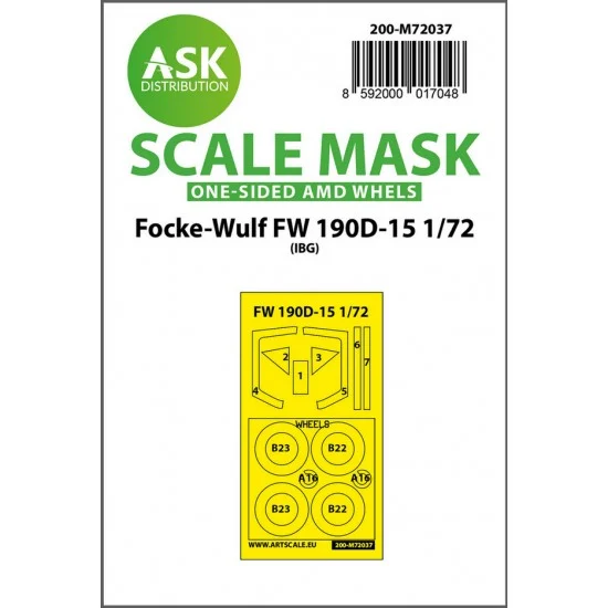 Art Scale Kit M72037 1/72 Focke-Wulf Fw 190D-15 One-sided Paint Masking for IBG