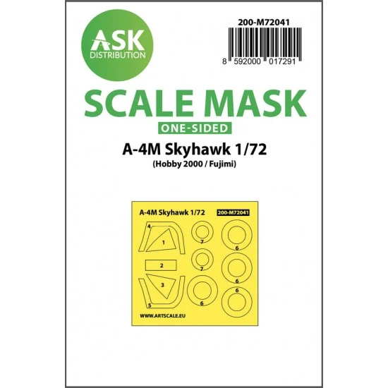 Art Scale Kit M72041 1/72 A-4M Skyhawk One-sided Paint Masking for Hobby2000/Fujimi