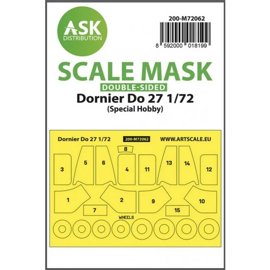 Art Scale Kit M72062 1/72 Dornier Do 27 Double-sided Pre-cuttet Masking for Art Scale Kit/Special Hobby
