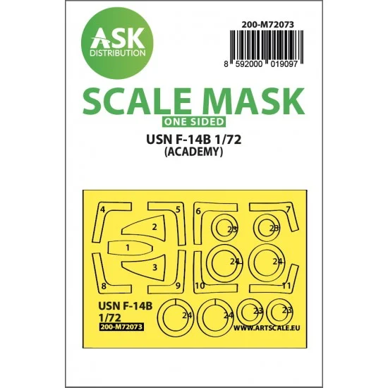 Art Scale Kit M72073 1/72 Grumman F-14B Tomcat One-sided Express Fit Mask for Academy kits