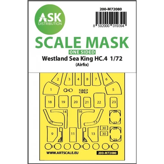 Art Scale Kit M72080 1/72 Westland Sea King HC.4 one-sided express fit Mask for Airfix kits