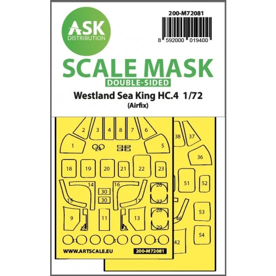 Art Scale Kit M72081 1/72 Westland Sea King HC.4 double-sided express fit Mask for Airfix kits