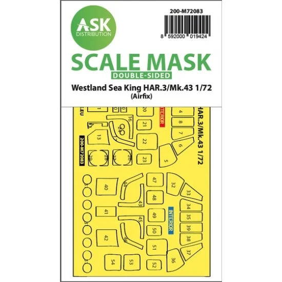 Art Scale Kit M72083 1/72 Westland Sea King HAR.3 /Mk.43 double-sided express fit Mask for Airfix kits