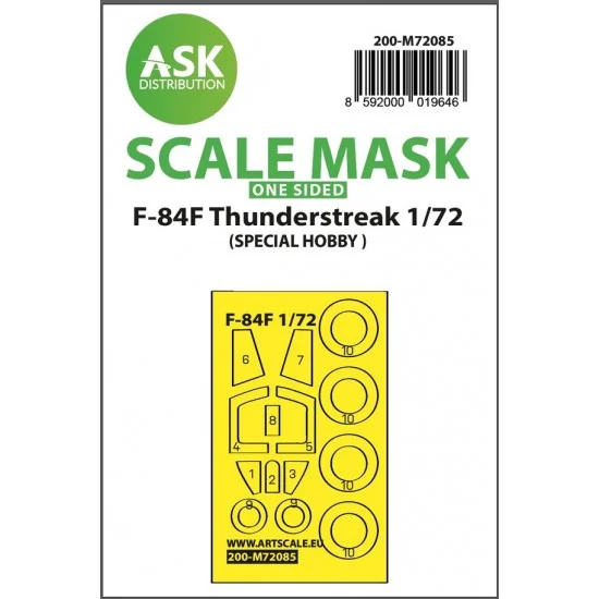 Art Scale Kit M72085 1/72 F-84F Thunderstreak One-Sided Express Fit Mask for Special Hobby