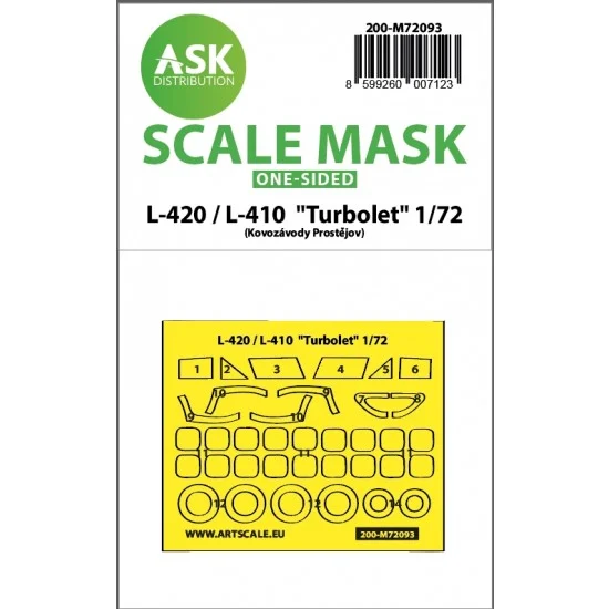 Art Scale Kit M72093 1/72 L-410 / L-420 Turbolet One-sided Express fit Mask for Kovozavody Models