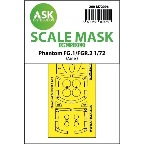 Art Scale Kit M72096 1/72 Phantom FG.1/FGR.2 One-sided Express Mask for Airfix kits