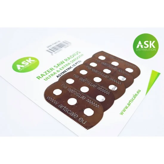 Art Scale Kit T0016 Ask Razor Saw Radius - Ultra & Extra Smooth Asymmetric 100/65 Teeth (5pcs)