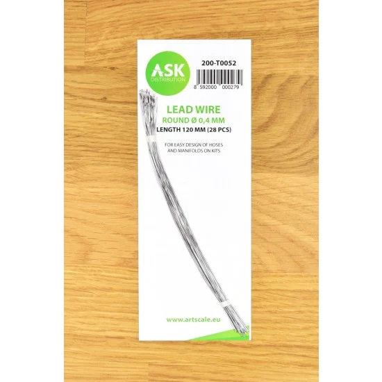 Art Scale Kit T0052 Lead Wire - Round diameter 0.4mm, Length 120mm (28pcs)