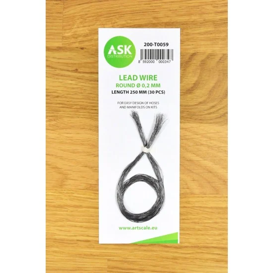 Art Scale Kit T0059 Lead Wire - Round diameter 0.2mm, Length 250mm (30pcs)