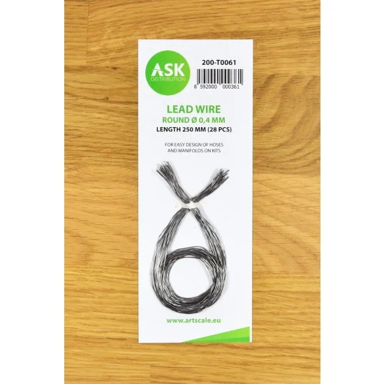 Art Scale Kit T0061 Lead Wire - Round diameter 0.4mm, Length 250mm (28pcs)