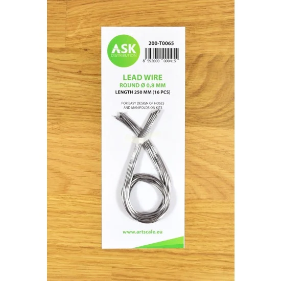 Art Scale Kit T0065 Lead Wire - Round diameter 0.8mm, Length 250mm (16pcs)