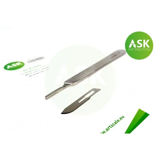 Art Scale Kit T0074 Scalpel Stainless Steel with 3 Spare Blades no.10 - Hobby Tools & Supplies