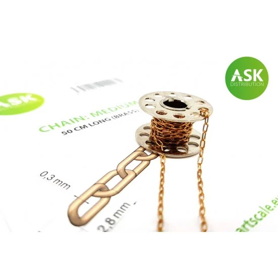 Art Scale Kit T0235 Brass Chain #Medium Length 50cm - Hobby Tools & Supplies