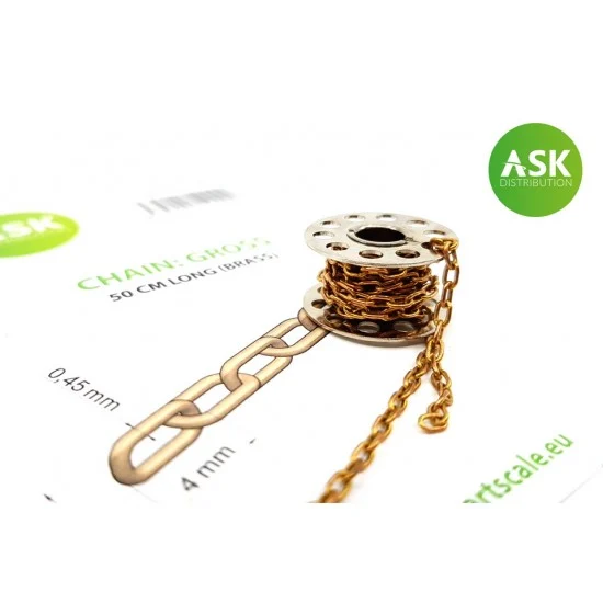 Art Scale Kit T0260 Brass Chain #Gross Length 50cm - Hobby Tools & Supplies