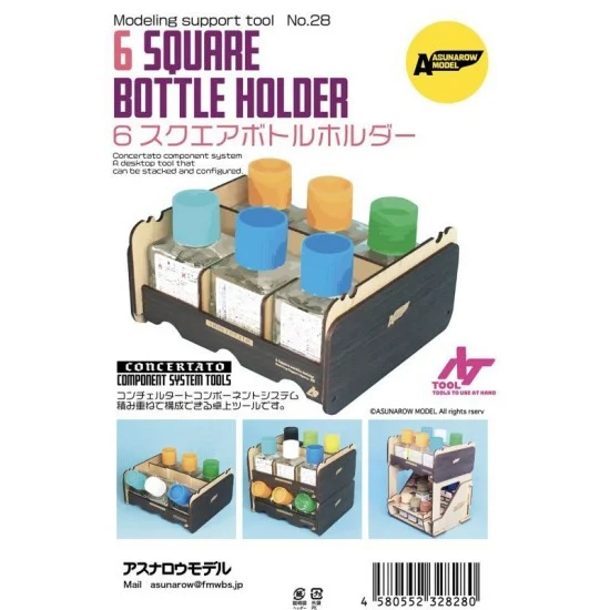Asunarow ASM28 6 Square Bottle Holder - Hobby & Model Paints