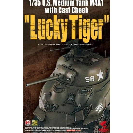 Asuka 35-035 1/35 US Medium Tank M4A1 w/Cast Cheek "Lucky Tiger"