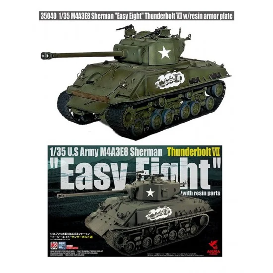 Asuka 35-040 1/35 M4A3E8 Sherman Easy Eight Thunderbolt VII with Resin Armour Plate