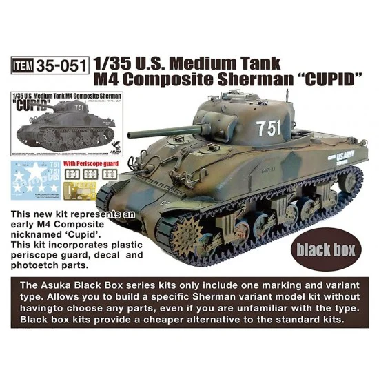 Asuka 35-051 1/35 US Medium Tank M4 Composite Sherman Cupid