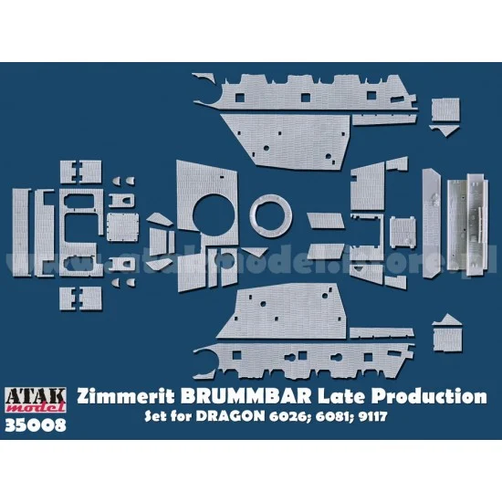 Atak 35008 1/35 Zimmerit for SdKfz.166 Brummbar (for DRAGON kit) - Military Vehicles & Tanks