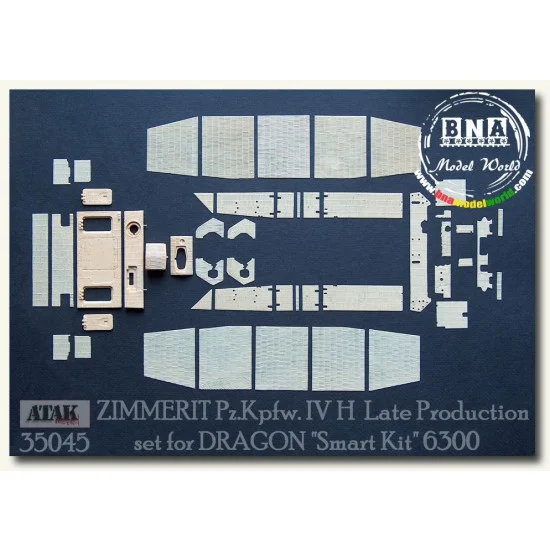 Atak 35045 1/35 Zimmerit for Panzer.IV H Late I for DRAGON #6300 (Vertical) - Military Vehicles & Tanks
