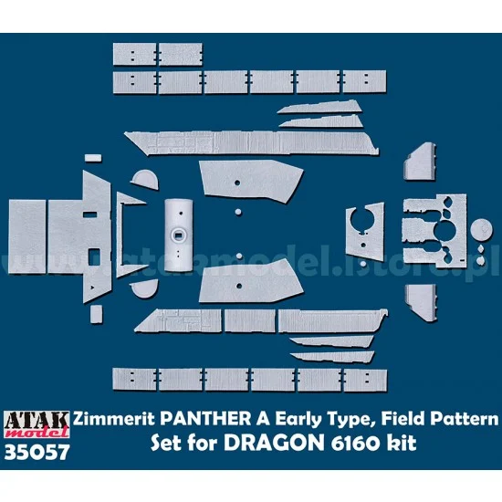Atak 35057 1/35 Panther A Early Production Field Patteren Zimmerit set for Dragon #6160 - Military Vehicles & Tanks